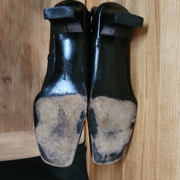 Salvatore Ferragamo Italian black leather Vintage used boots size 6.5 - Picture 5 of 16